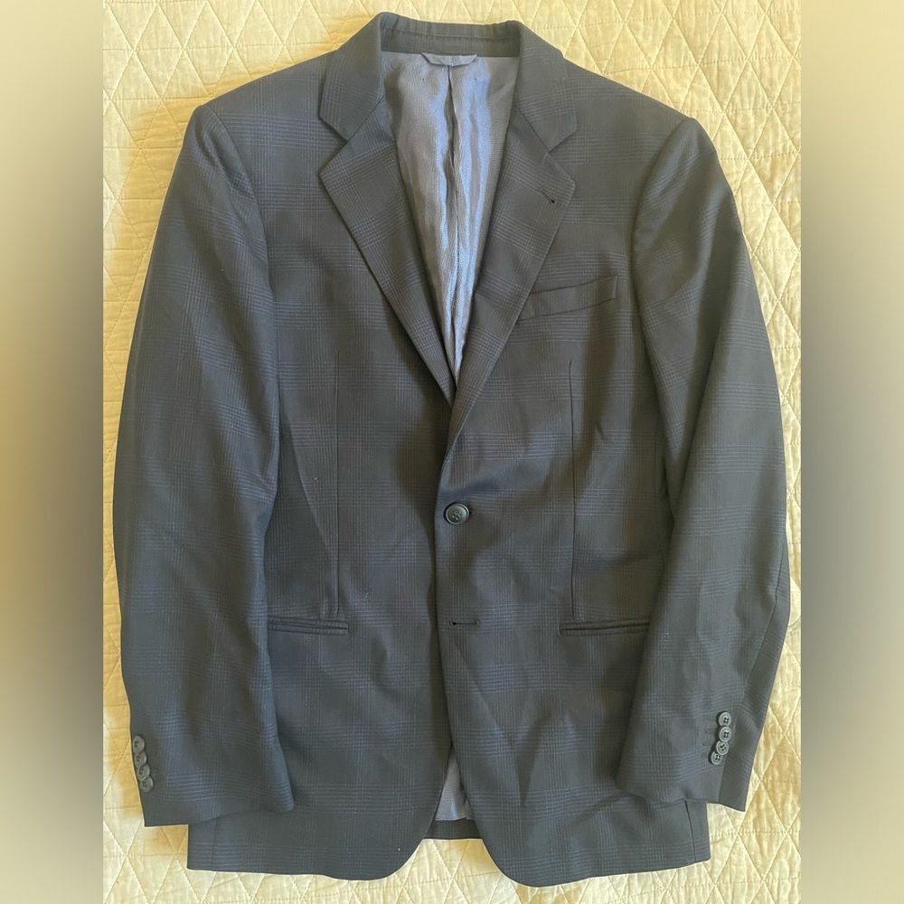 GIORGIO ARMANI Made in Italy Subtle Check Print Wool SOHO Suit Jacket Size 40‎ R
